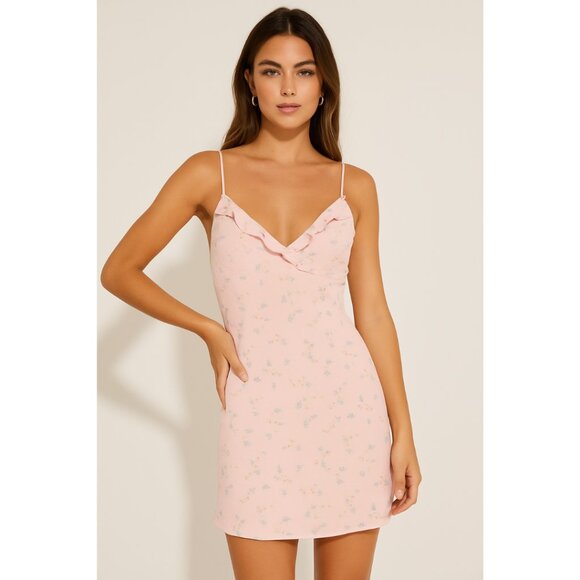 NWT Ralph Lauren Pink Floral Mini Dress - Picture 1 of 12